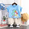 Bambino per bambini per bambini che set di ragazze top di dinosauro+pantaloni corti abiti estivi imposta vestiti