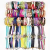 30 sztuk/partia pleciona bransoletka łańcuch Vintage czeski Multicolor skórzana bransoletka Link Rope wielowarstwowa mężczyźni kobiety regulowana opaska Love Heart