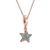 luxury designer jewelry starfish pendant necklaces rose and Gold color Sterling silver 925 necklace For women with gift box