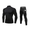 Fanceey Col Haut Hiver Sous-Vêtements Thermiques Hommes Caleçons Longs Hommes Rashgard Chemise + Pantalon Ensembles Chaud Compression Sous-Vêtements Thermo Hommes 211110