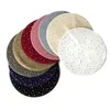 Fait à la main femmes strass béret adulte tricoté rayure solide chapeau femme dames chaud Flexible bérets filles dame décontracté Bonnet