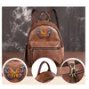 Genuine Leather Backpacks Vivid Women Bag Vintage Female Party Travel for Outside School Shoulder