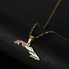 Эмалированные ожерелья с картой Кубы для женщин, подвеска-подвеска, серебряная, золотистая цепочка Jewelry274Z