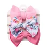 3pcs / set newborn baby big bow headbands med kort utskrift hårband för tjejer headwrap tillbehör 5319 Q2