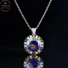 Pendant Necklaces Hallyu Harajuku Style 10 Super Flash Imitation Moissan Temperament Women's Prom Colorful Necklace Jewelry