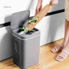 12L / 14L / 16L USB carregando lixo inteligente lata de lixo automático Dustbin inteligente recarregável recarregável lixo elétrico lixo 211222