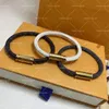 Man Woman Bracelet Fashion Leather Magnetic Buckle Bracelets Chain Jewelry Unisex Wristband High Quality With Box