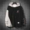 Japan Style Casual O-Neck Spring Autumn Striped Hoodie Sweatshirt Men'S Thick Fleece Hip Hop High Streetwear Clothes 210813