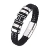 Bedelarmbanden echte gevlochten lederen armband voor mannen roestvrijstalen magneet gesp h geweven bangle trendy mannelijke polsbandje sieraden3736642