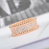 S925 silver Top quality charm punk band ring with diamond in three colors plated for women wedding jewelry gift have box stamp PS7240A