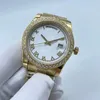36mm Moda kadın İzle Bayanlar Otomatik Mekanik Saatler Kadın Elmas Saatler Roma Paslanmaz Çelik Katlanır Toka Lady Spor Su Geçirmez Saatı
