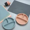 Baby Dishes Silicone Plate Tray Antislip Mini Mat Toddler Placemat Waterproof Silicone Placemat Baby Dinning Table Pads 210226
