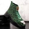 Luxe Rivet Boots herenschoenen Designer Sneakers Men Punk High Tops Goud Red Light Bottom Casual Platform Shoe Zapatillas HOMBRE A7