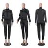 Satin Zweiteiler Set Trainingsanzug für Frauen Elegantes gestreiftes Oberteil und Hose Set Frühling Damen Casual Sweat Suits Outfits Kleidung T200706