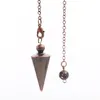 JLN Brass Pendulum Pendulo Balance Reiki Cone 에너지 치료를위한 빈티지 매력 Dowsing 펜던트 운세 명상 최면
