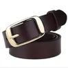 Mode Luxury Men Designers Belts Big Gold Buckle Äkta