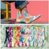 Nieuwe Mode Vrouwen Sokken Katoen Kleurrijke Daisy Bloem Zachte Happy Grappige Tie-Dye Leuke Harajuku Hip Hop Dames Onkruid Meisjes Tube Socks