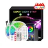 Bluetooth RGB LED Strip Lights SMD 5050 5M-30M IP20 Neon للغرف الشريط ديود DC 12V شريط مرن مع شرائط تحكم