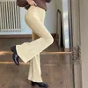 Rockmore Elegante Flare Hosen Frauen Breites Bein Streetwear Cord Hohe Taille Hose Koreanische Plus Größe Harajuku Boden 210925