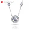 GIGAJEWE 1ct 6.5mm EF collier pendentif rond 18K plaqué or blanc 925 argent Moissanite collier cadeau GMSN-017