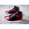 Classical 1s High Og Bred Patent Leather Chaussures Men Basketball Red Black Jumpman 1 Sneakers Rubber Sole Sports Trainers Taille 40-46274Z
