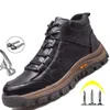 Неразрушимая труда безопасности обувь стальной носок мужская открытая прокола защитная обувь мужчина 210624
