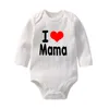 Barboteuses mignon bébé garçons filles barboteuse coton à manches longues lettre imprimer j'aime papa maman combinaison vêtements pour bébés né body