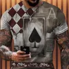 Mens Printing T Shirt Playing Card Pattern Tees Boys T-shirt for Punk Hiphop People Classic Tops for Wholesale