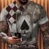 Mens Printing T Shirt Playing Card Pattern Tees Boys T-shirt for Punk Hiphop People Classic Tops for Whole241I