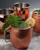 Moscow Mule Mugs Stainless Steel Beer Cup Rose Gold Silver Copper Mug Hammered Plated Bar Drinkware Beverage Cocktail Glass SEAWAY JJF10049