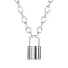 Acier inoxydable argent couleur cadenas pendentif colliers tout nouveau lien chaîne serrure colliers collier ras du cou collier femme femmes