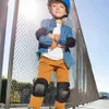 6 stücke Schutzausrüstung Set Knieschützer Kniestütze Ellenbogenpolster Handgelenkschutz für Erwachsene Kinder Skateboard Radfahren Skating Fahrradzubehör Q0913