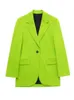 TFMLN 2PC Solid Blazer Suit Långärmad Single Button Coats + Zipper Shorts Set High Waist Office Lady Outwear 220315