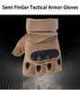 Tactical Gloves Army Sports Outdoor Motocycel Half Finger Gloves Paintball Shooting Combat Carbon Hard Knuckle Mittens2670263