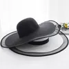 ワイドブリム帽子15cm麦わら帽子レースビーチ女性ファッションレディース2021年夏のUV保護折りたたみ式サンシェードキャップ