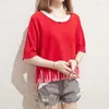 Striped Tops Sommer Kurzarm Pullover Frauen Sweater Strickpullover Plus Size Tops Korean Pull Femme Jumper Frau 210604