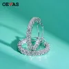 OEVAS luksusowe 100% 925 Sterling Silver stworzony Moissanite kamień Hoop kolczyki ślub zaręczyny Fine Jewelry prezent hurtownie 210311