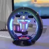 Novo Suspensão magnética Sem Fio Bluetooth Speaker Science Fiction Spacecraft RGB Light Touch Control Speaktop Subwoofer