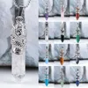 Hanger kettingen zeshoek natuurlijke kwarts kristal chakra behandelingspunt ketting sieraden