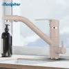 Kitchen Faucet Filter Water Swivel Drinking Faucet Dual Spout Purifier Kitchen Faucets Vessel Sink Mixer Tap and cold 210724