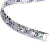 Fashion Health Bracelet for Men Tungsten Steel Chain Inlaid Natural Multicolor Shell and Magnetic Stone Bracelet