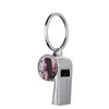 Sublimering Blank Whistle Keychain Favorit Zinc Alloy DIY Namn KeyRing Dubbelsidig värmeöverföringsbeläggning Hängsmycke GCB14426