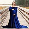Ny Pleuche Maternity Klänning Fotografi Lång Graviditet Klänningar Elegans Maxi Maternity Gown Foto Prop för gravida kvinnor skjuta x0902