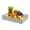 Maquillage Plateau Cristal Cosmétique Organisateur Plateau pour Mariage Maison Vanité Décoration Gâteau Aux Fruits Bougie Bonbons Bijoux Plateau 210315