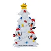 Venta al por mayor Pingüino de brillo de resina con árbol blanco Familia de 5 adornos navideños personalizados como fiesta navideña Decoración para el hogar Suministros de artesanía en miniatura