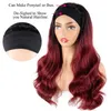 Headband Synthetic Wigs for Women Brazilian Body Wave Highlight Black Ombre Burgundy Red Headband Wigfactory direct