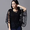 women's chiffon lace shirt Blusas fashion Loose Hollow Blouse Lace batwing sleeve Shirt Women Cardigan top 803J 37 210528
