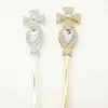 Клипы для волос Barrettes Bling Crystal Scepter Wand Gold Silver Color Tiaras и Crowns Scepter King Queen Wedding Cosepeant Cos219z