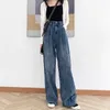 High Waist Jean Vintage Wide-leg Long Mom Trousers Tall 165-180 Cm Denim Pants Female Boyfriends Plus Size 3XL 210809