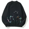 Męskie bluzy bluzy HARAJUKU DRUKOWANIE MĘŻCZYZNY PULLOVER AUTN 2022 VINTAGE GRAFFITI LONG SLEEVE STREETWear Okoła szyi Ogabersa Casual Co